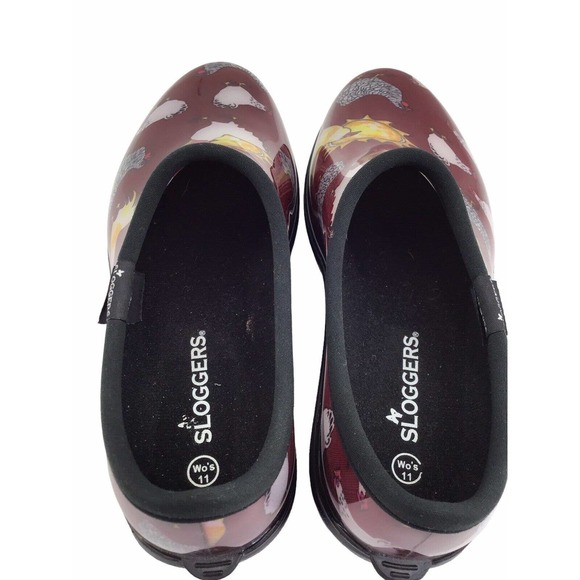 Sloggers chicken hen print waterproof garden rain shoes women size 11 - Picture 3 of 11
